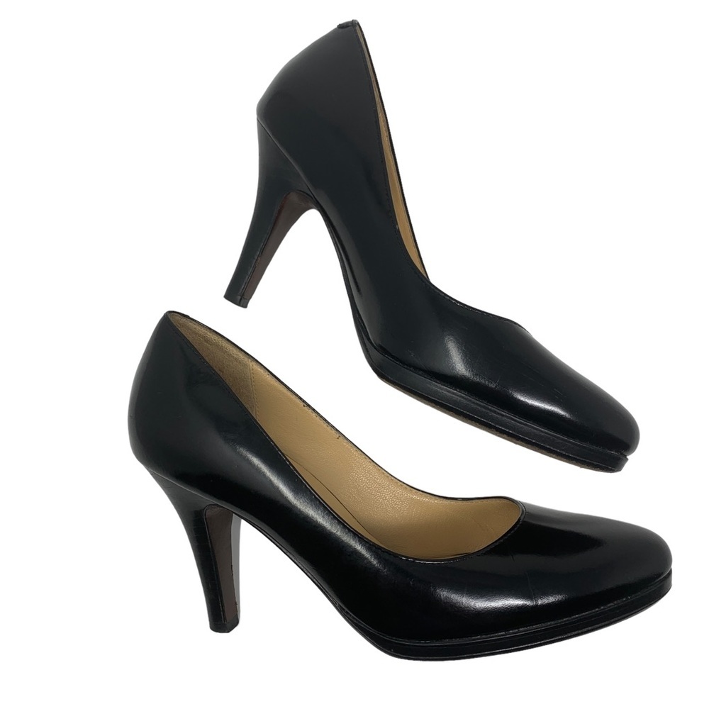 Cole Haan Nike Air Black Leather Pumps Almond Toe Classic Heels Office Siren - Picture 8 of 11
